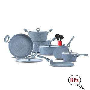 16 Pieces Marble Coated Gift Pack Signature Cookware Set