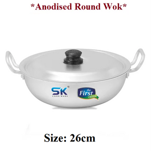 Anodized Cookware Wok Round karahi with handle