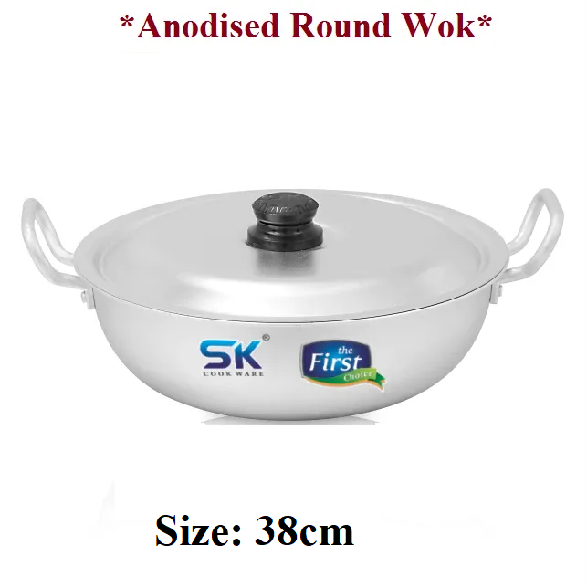 Anodized Cookware Wok Round karahi with handle