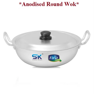 Anodized Cookware Wok Round karahi with handle