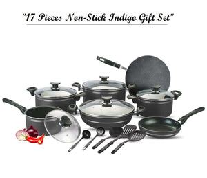 17 Pieces Non-Stick Indigo Gift Pack Set Black