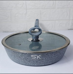 Non Stick Marble Coated Signature Frypan with Glass Lid 24cm