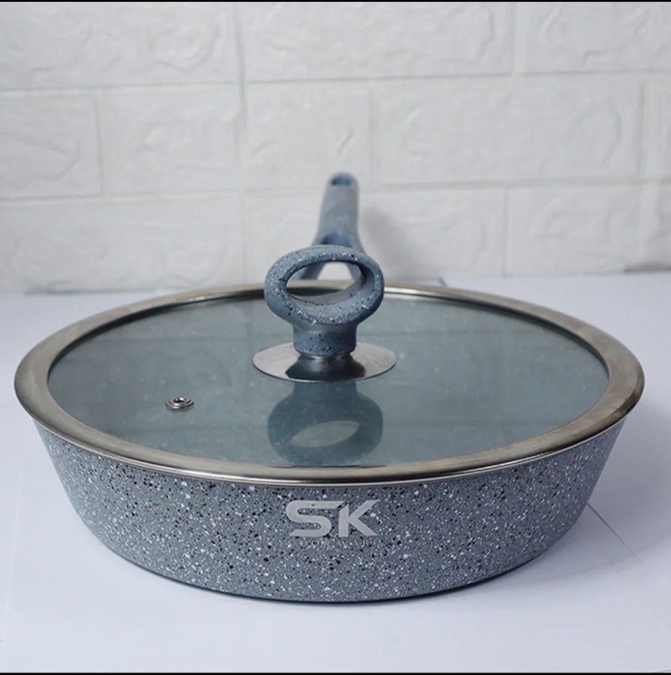 Non Stick Marble Coated Signature Frypan with Glass Lid 24cm