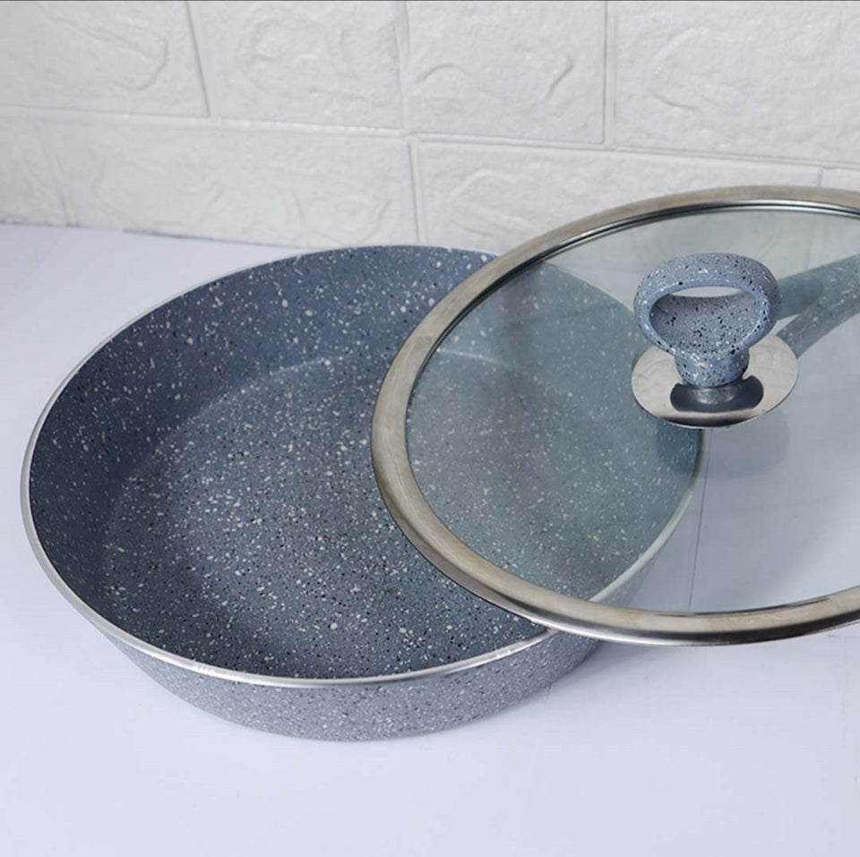 Non Stick Marble Coated Signature Frypan with Glass Lid 24cm