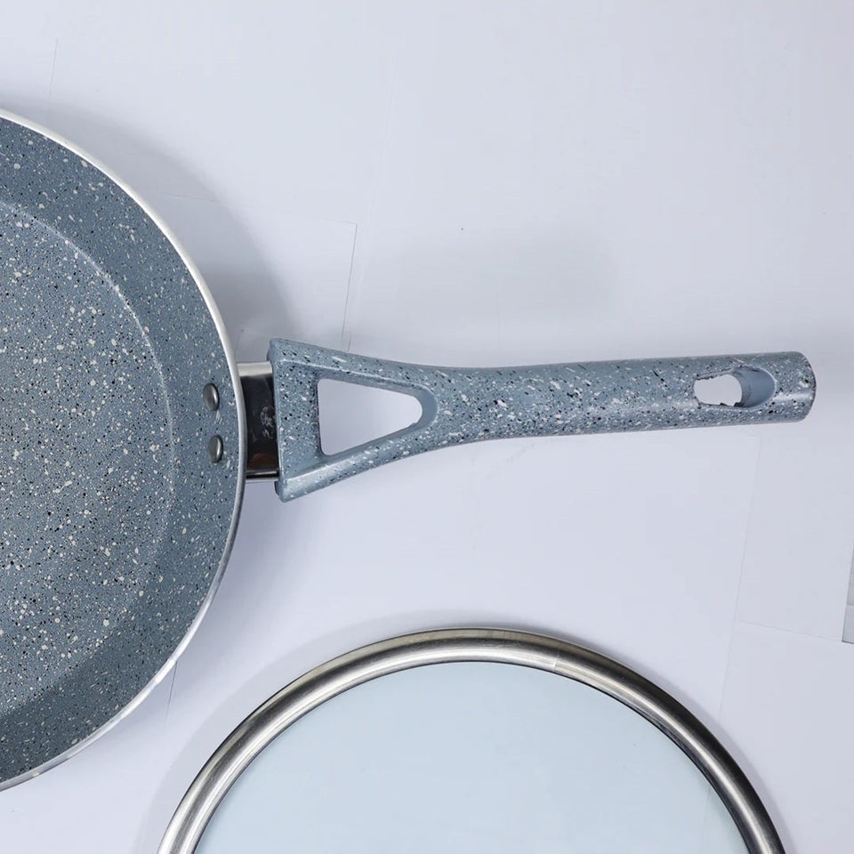 Non Stick Marble Coated Signature Frypan with Glass Lid 24cm