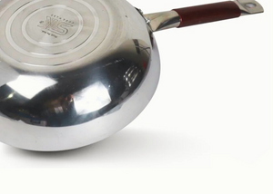 Mirror Polish Steno Deep Wok Frying Pan inside Marble Coated