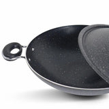 Non-Stick Marble Coated Queen Wok (Karahi) - Black 30, 33cm