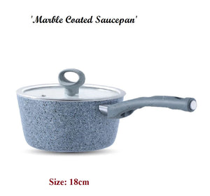 Non-Stick / Marble Coated Signature Sauce Pan with Glass Lid 18 cm