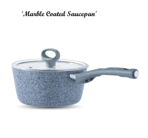Non-Stick / Marble Coated Signature Sauce Pan with Glass Lid 18 cm
